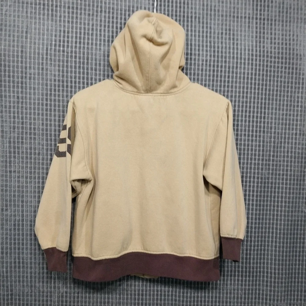 Rocawear Hoodie Zip Up Graphic Logo M (10-12) Tan Brown